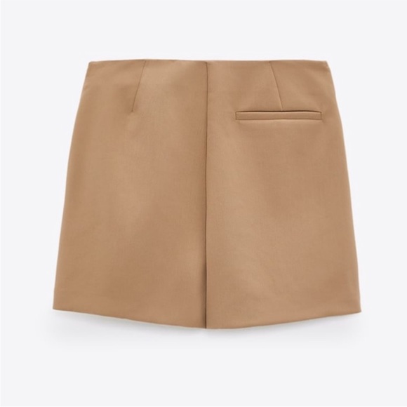 ZARA tan large double button skort size XS - Picture 5 of 8